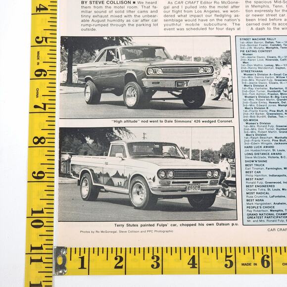 1972 1st Annual Car Craft Street Machine Nationals 7-Page Article 8" x 11" - Picture 9 of 16